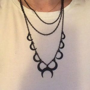 Witchy Black Moon Layered Necklace 🌙